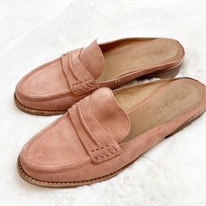 Madewell Rose Pink Suede Leather Mule Shoes 7.5